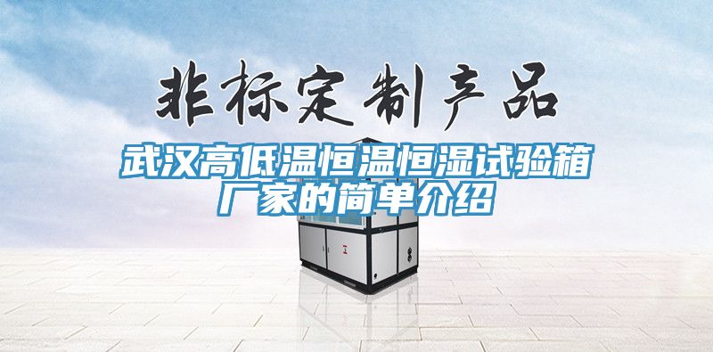 武漢高低溫恒溫恒濕試驗箱廠家的簡單介紹