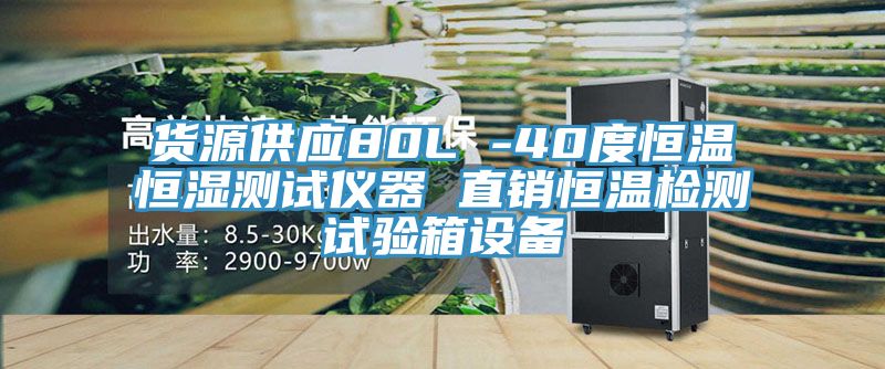 貨源供應80L -40度恒溫恒濕測試儀器 直銷恒溫檢測試驗箱設備